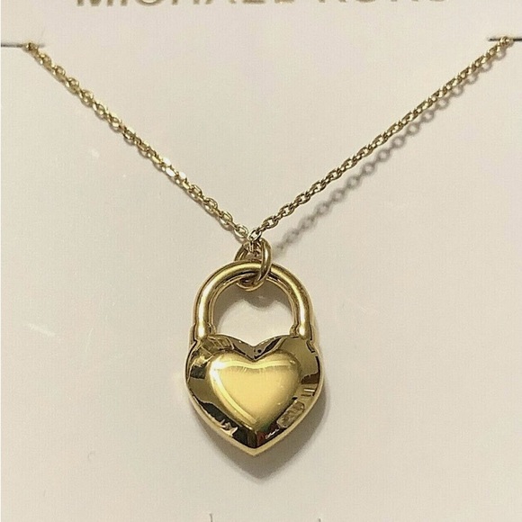 NWT MICHAEL KORS GOLD-TONE
HEART PENDANT NECKLACE MKJX7443710 MSRP $85.00 - Picture 2 of 9